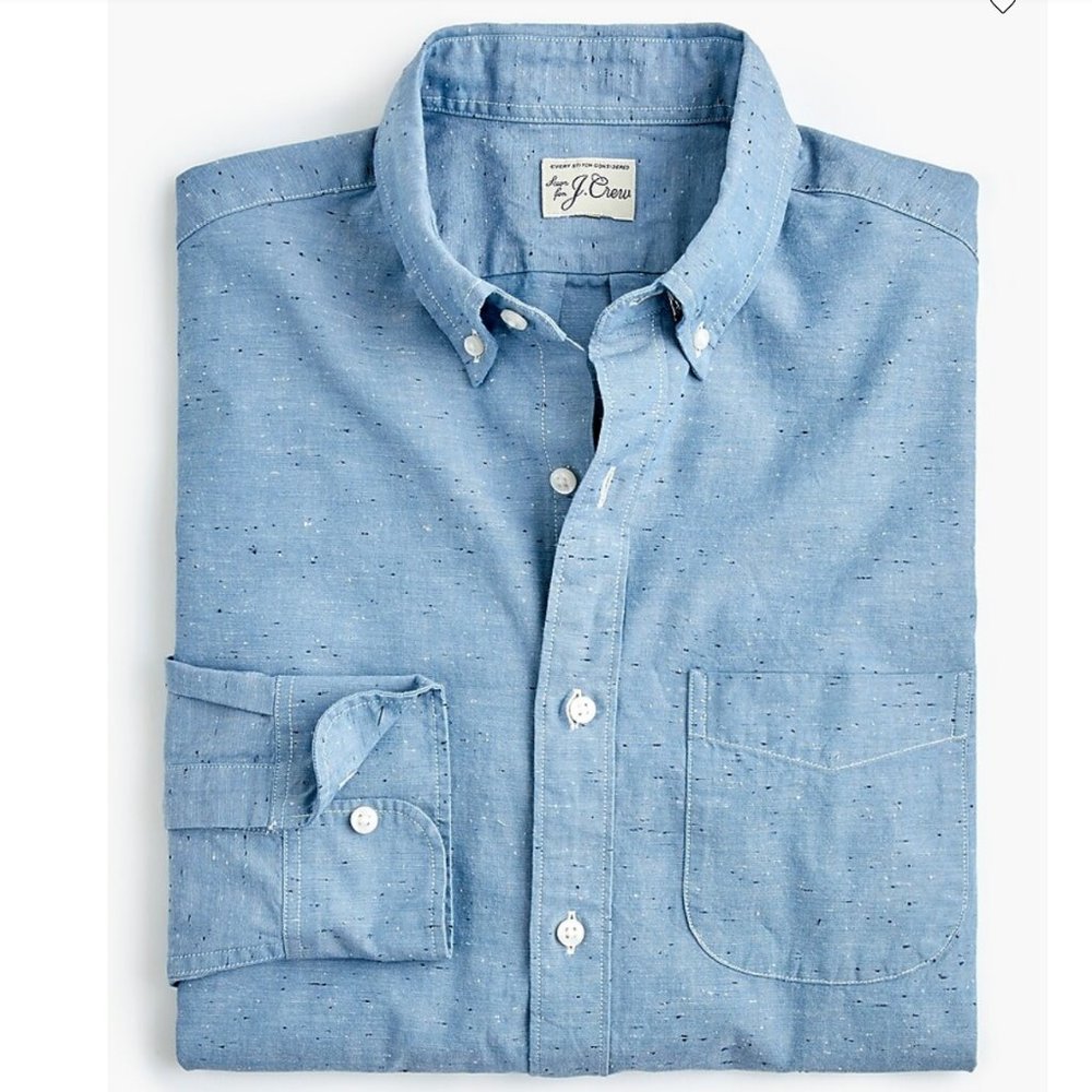 J. Crew Slim Long-sleeve Shirt In Neppy Chambray For Men
